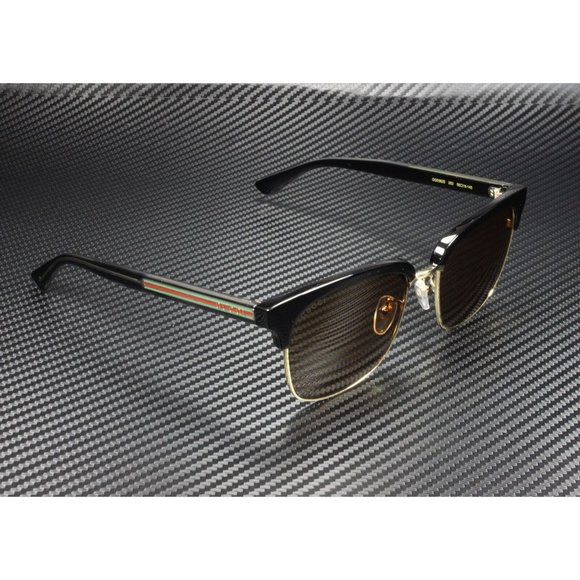 Gucci Rectangular Brown Black Mens Sunglasses - Picture 3 of 5